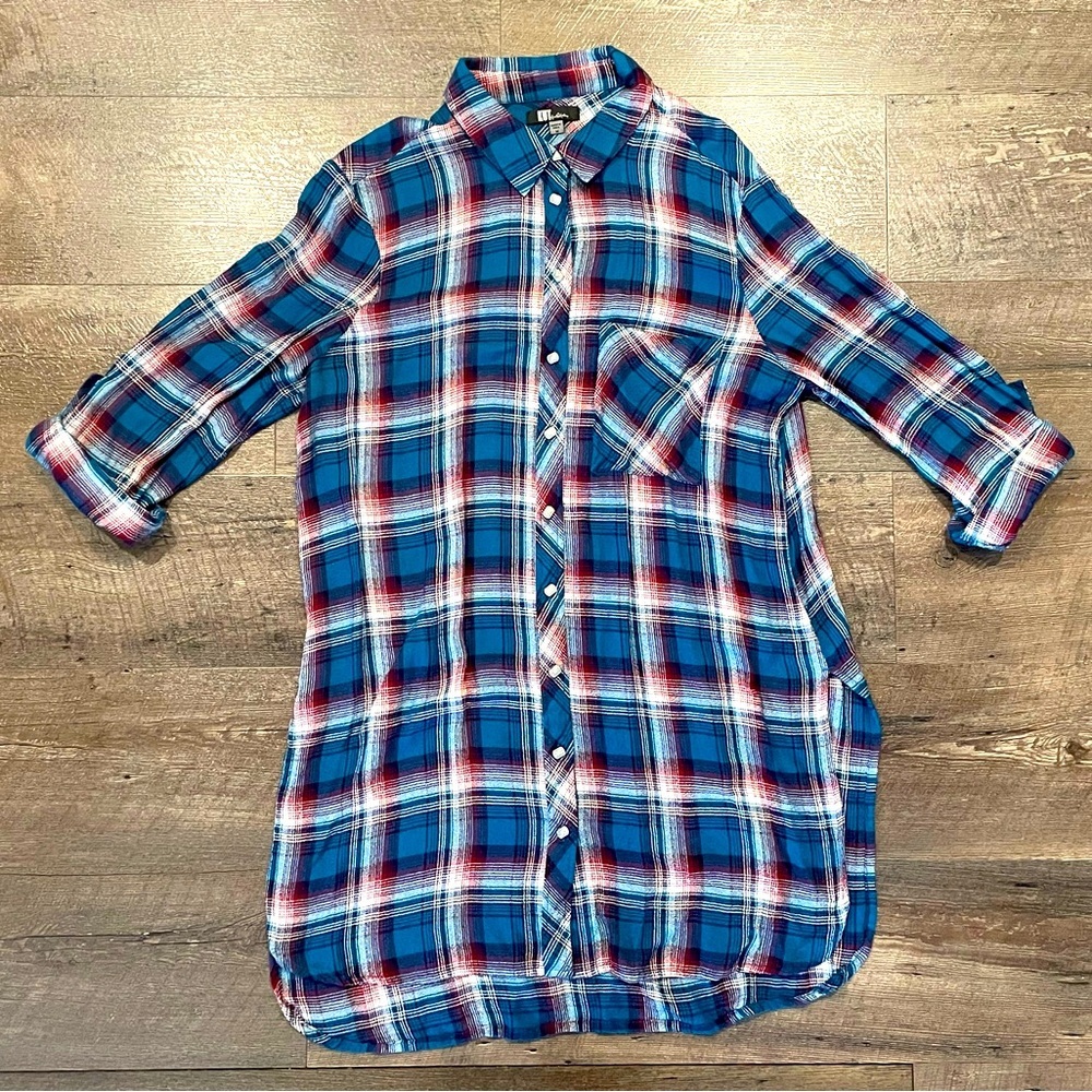 Kut from the Kloth Women’s Multicolor Plaid Shirt Size M